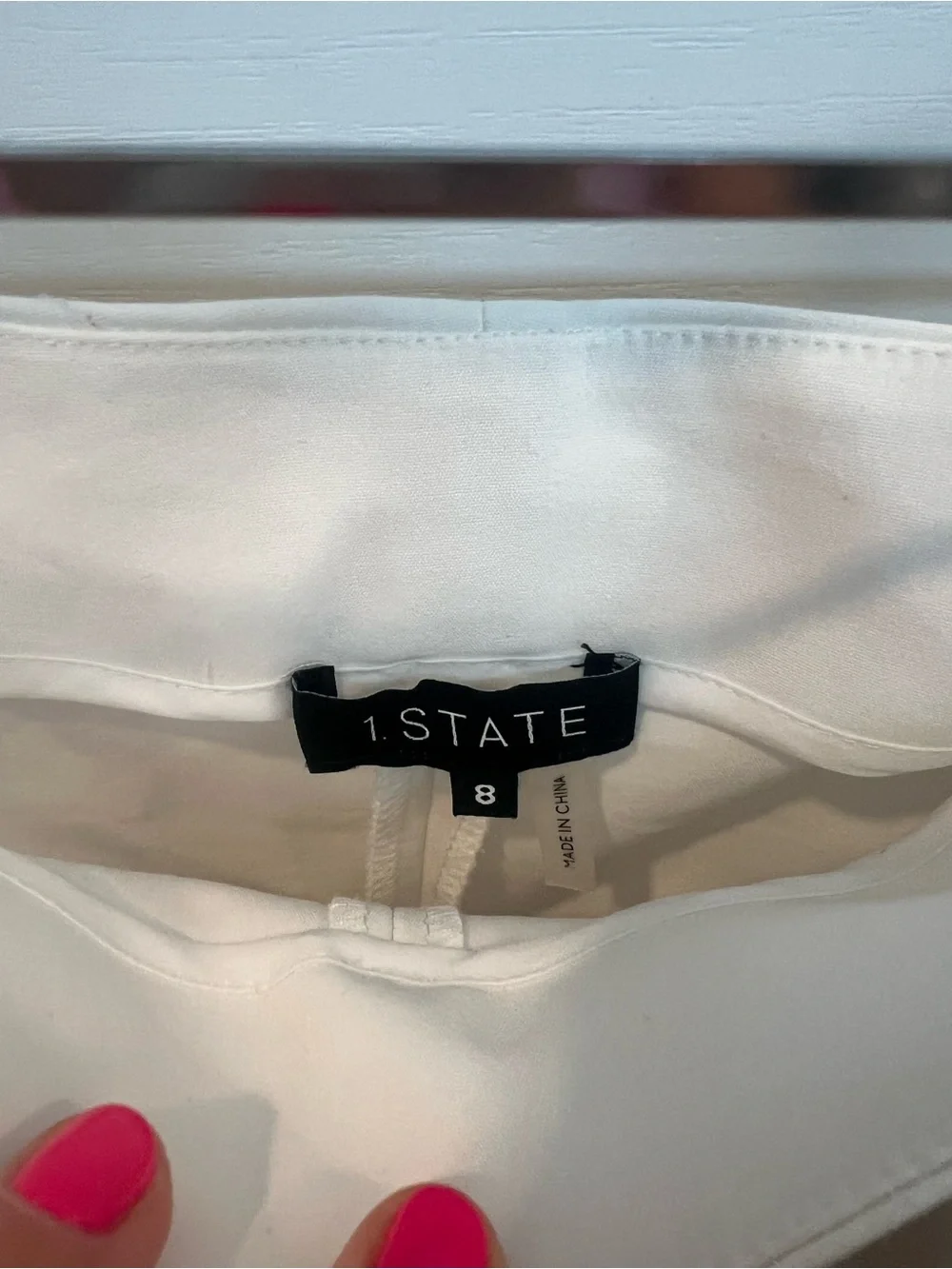 1.STATE White Skort with Ruffle Detail